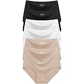 Womens Underwear Seamless High Waisted Briefs Silky Stretch No Show Breathable Full Coverage Ladies Panties 6 Pack