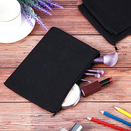 10 Pieces Cosmetic Bag Multipurpose Makeup Bag with Zipper Cotton Canvas Bag Travel Toiletry Pouch DIY Craft Bag Pencil Bag (L, Black) 4 10 Pieces Cosmetic Bag Multipurpose Makeup Bag with Zipper Cotton Canvas Bag Travel Toiletry Pouch DIY Craft Bag Pencil Bag (L, Black)