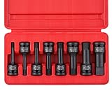 Neiko 01136B 1/2" Drive Allen Bit Socket Set, Metric Hex Driver, 6mm to 19mm&nbsp; | 8-Piece Set, Cr-Mo, Impact Grade,&nbsp; One-Piece Construction, 3-Inch Length