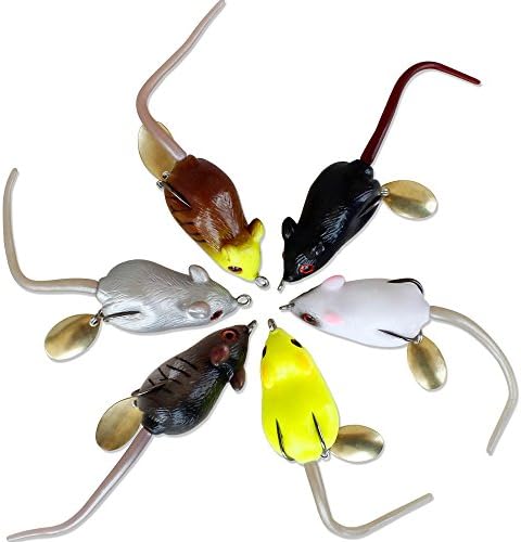 NetAngler Soft Rubber Mouse Fishing Lures Baits Top Water Tackle Hooks Bass Bait