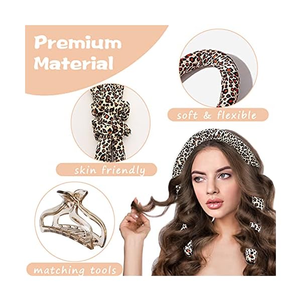 Heatless Curlers Headband for Long Hair, Silk Ribbon Curling Rod Lazy Natural Soft Wave Formers Sleeping Overnight Hair…
