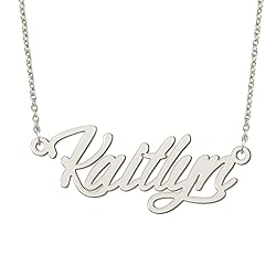 BYBWBL Kaitlyn Name Pendant Necklace Silver Color