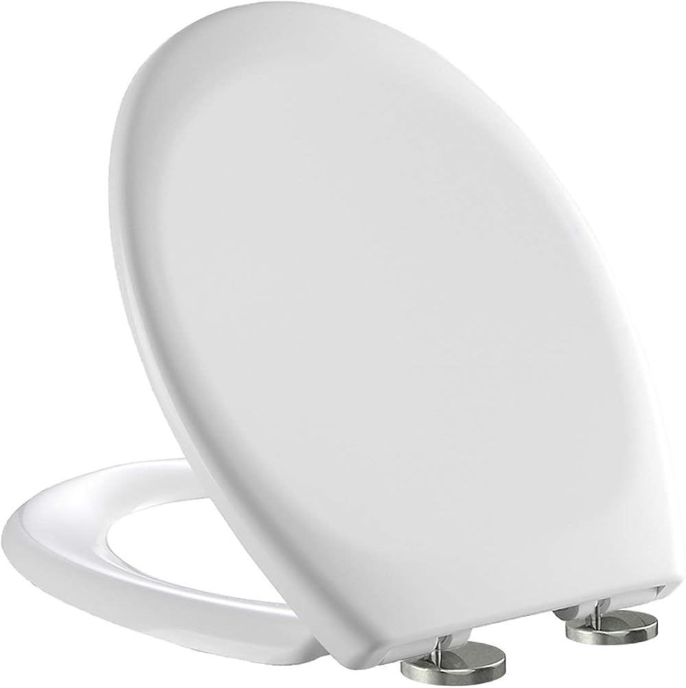 MASS DYNAMIC Oval White Toilet Seat Soft Close Quick Release 450x370mm