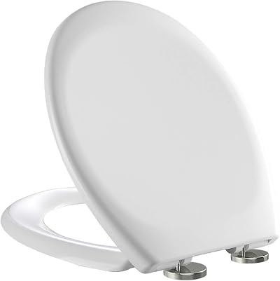 MASS DYNAMIC Oval White Toilet Seat Soft Close Quick Release 450x370mm