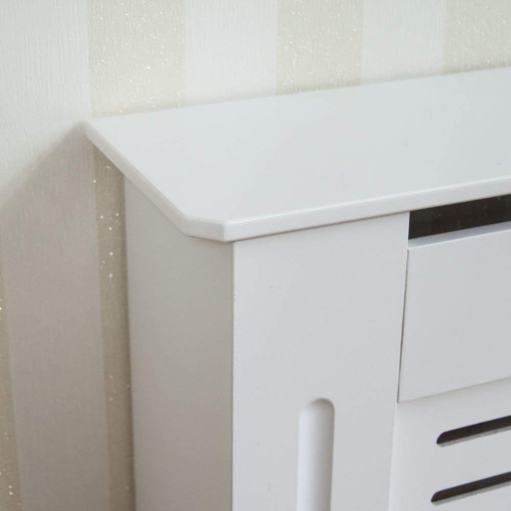 Vida Designs Milton Radiator Cover White, Small, Modern Horizontal Slat Design For Optimal Heat Circulation, H82xW78xD19cm - Image 5