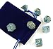 Polyhedral 7-Die Dice Set Blue Jade DND Dice for Dungeons and Dragons DND RPG MTG Table Games Dice