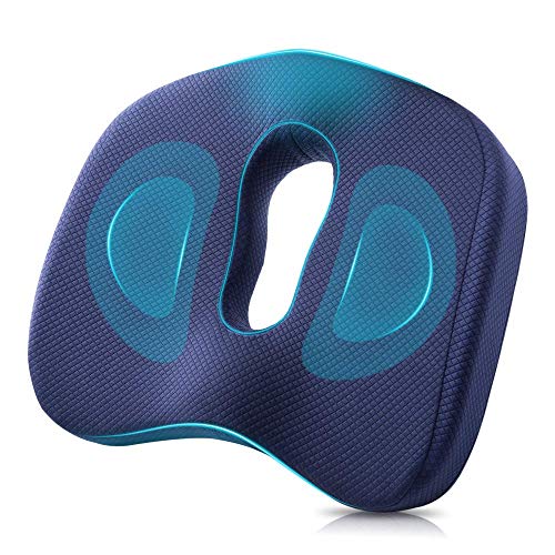 Winjoy Seat Cushion, 100% Memory Foam Chair Pad. Orthopedically Designed for Sciatica/Coccyx/Tailbone, Lower Back Pain Relief. Ideal for Home/Office Chair/Wheelchair/Car