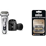 Braun Electric Razor for Men, Series 9 9390cc, Precision Beard Trimmer, Rechargeable, Cordless, Wet & Dry Foil Shaver, Clean 