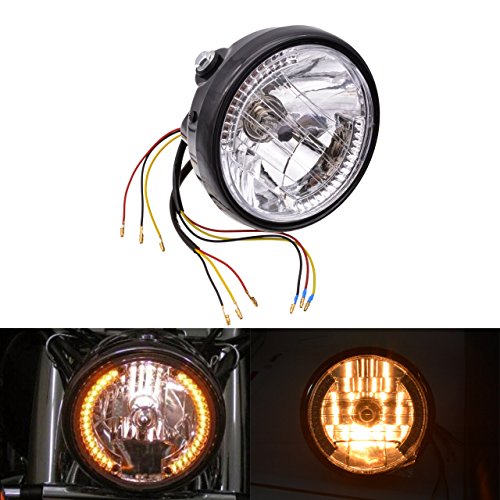Katur 7" motorcycle halogen round headlight lamp l…