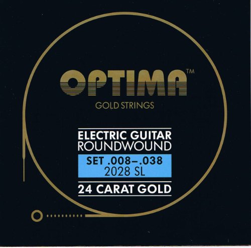 Optima 24 K Gold Plated Electric Guitar Strings .008-.038