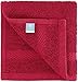 White Classic Luxury Cotton Washcloths - Large Hotel Spa Bathroom Face Towel | 12 Pack | Christmas Red