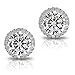 18K Rose Gold-Plated Cluster Round Cut Stud Earrings (1.66cttw)