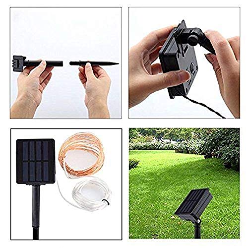 Solar Mason Jar Lid Lights LED String Lights Modes Outdoor Solar Fairy Lighting Waterproof Decorative Lights for Patio/Parties (White)