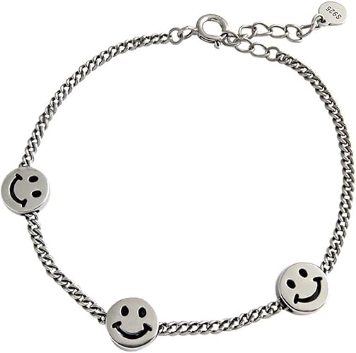 Amazon Rockyuスマイル 笑顔 ブレスレット レディース シルバー925 シンプル 喜平チェーンブレスレット 細め かわいい Smile サイズ調節可能 復古 男女兼用 アクセサリー ブレスレット 通販 Amazon Rockyuスマイル 笑顔 ブレスレット レディース シルバー925 シンプル 喜平チェーンブレスレット 細め かわいい Smile サイズ調節可能 復古 男女兼用 アクセサリー ブレスレット 通販