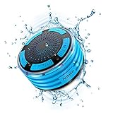 Shower Speakers, Aolaifo® IP67 Waterproof Bluetooth 4.0 Portable Wireless Speaker with Suction Cup, 5W Driver, Build-in Microphone for Hands-Free, FM Radio, Multiple Color LED Light Functions