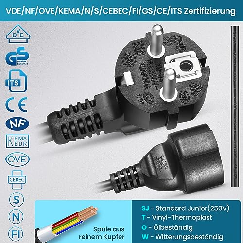 Himimi Automatik Kabeltrommel 15 m + 1 m 1500 W ~ 3000 W Kabelaufroller Automatisch Stromtrommel Schlauchaufroller, Verlängerungskabel außen Wandmontage Überlastschutz, Wand Deckenmontage 180° drehbar