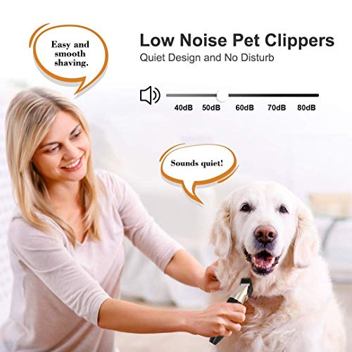 MISERWE Rechargeable Cordless Pet Clippers Low Noise Electric Horse