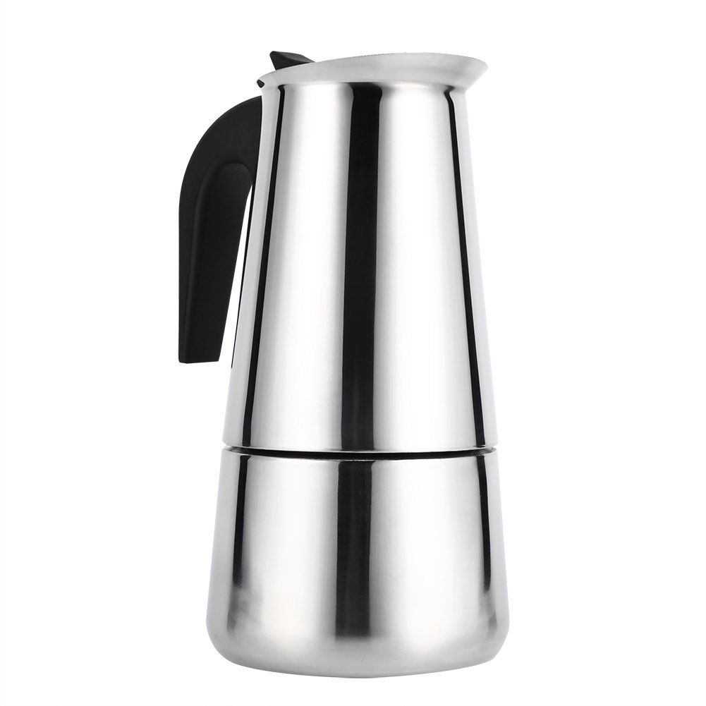 Stovetop Espresso Maker, Reusable Stainless Steel Italian Moka Coffee Pot with Bakelite Handle Moka Express for House, Office .(450ml)