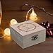 senover Wooden Mr Mrs Wedding Ring Box Wedding Ring Bearer Box Ring Bearer Pillow Shabby Chic Ring Box for Engagement Anniversary Valentine's Day Decorative Jewelry Box Favor Gift