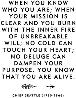 Native American Poster "When You Know Who You Are" Quote by Chief Seattle
