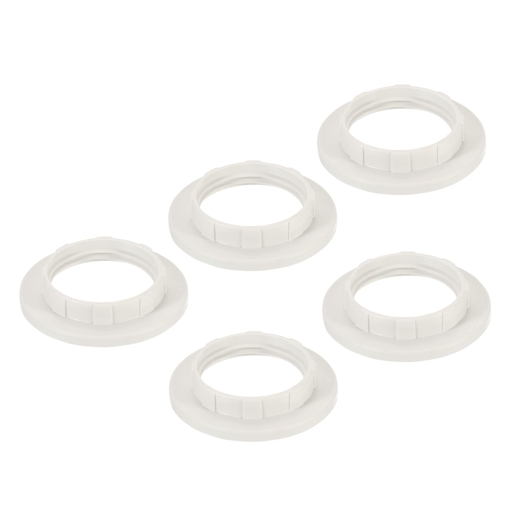 PATIKIL E14 Light Socket Rings, 5 Pack Lamp Shade Holder Adapter Ring for Light Fixtures, White Color