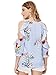 Floerns Women's Cold Shoulder Casual Print Ruffle Blouse Top