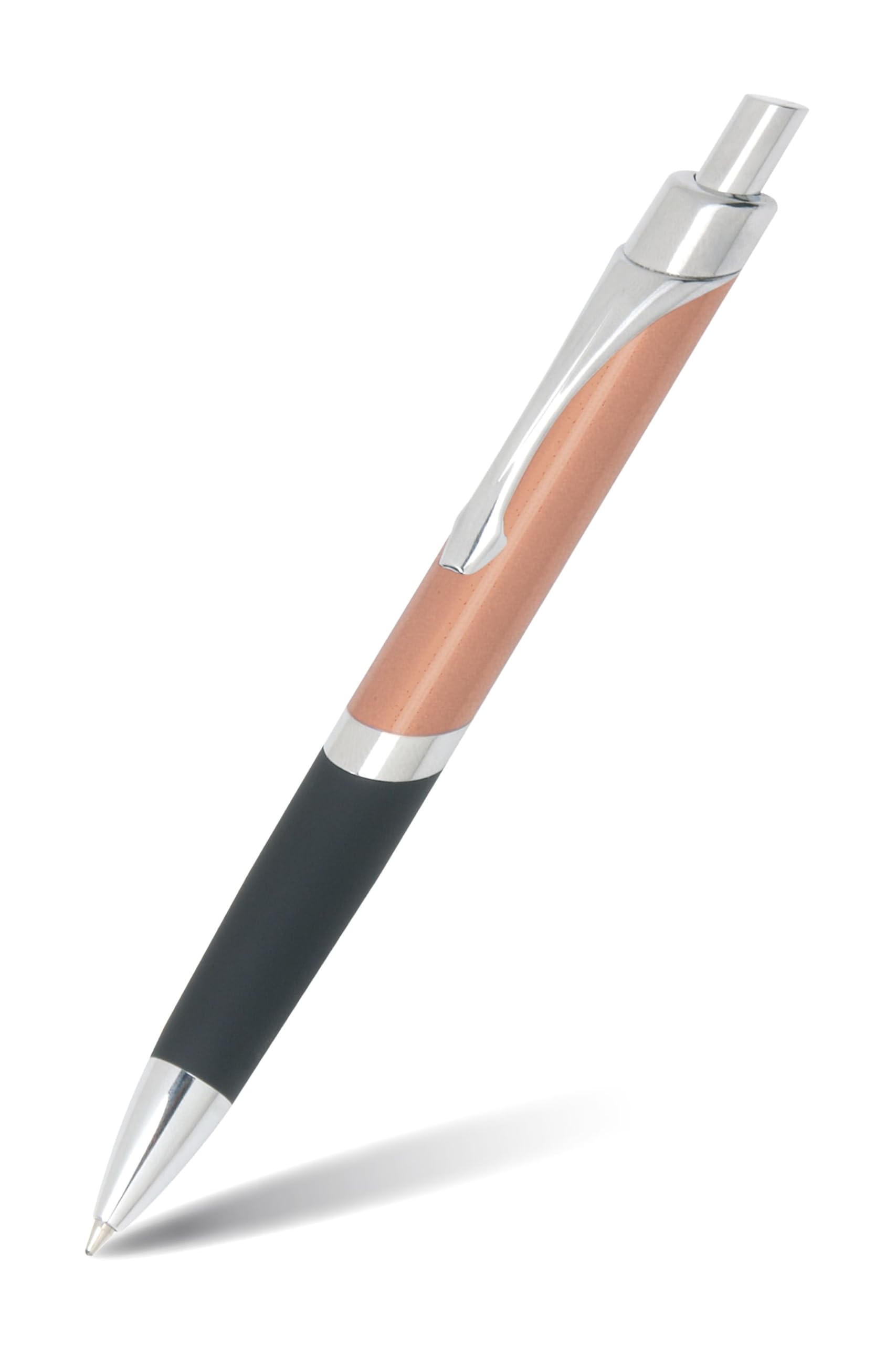Online ballpoint pen Sporty, noble biro, retractable ball pen made of aluminum, replaceable refill, blue writing color, colour rosegold
