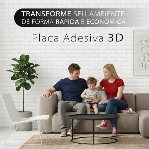 Bisbel Painel 3D Autocolante Adesivo Tijolinho Branco 77x70 cm – Placa Decorativa para Sala, Quarto e Escritório (10)