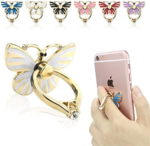 Phone Stand, Peres® Universal Butterfly Shape Ring Stand &amp; Holder,multi-angle Portable Stand for Iphone 4 4s 5 5g Galaxy S2 S3 Siii S4 Ipad Ipod HTC Nokia All Cell Phones (White)