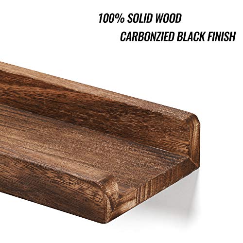 Emfogo Picture Ledge Shelf Rustic Wood Floating Shelves for Display 16.9 inch Set of 3 - Thumbnail 5