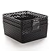 BINO Woven Plastic Storage Basket, Medium– 3 PACK (Black)