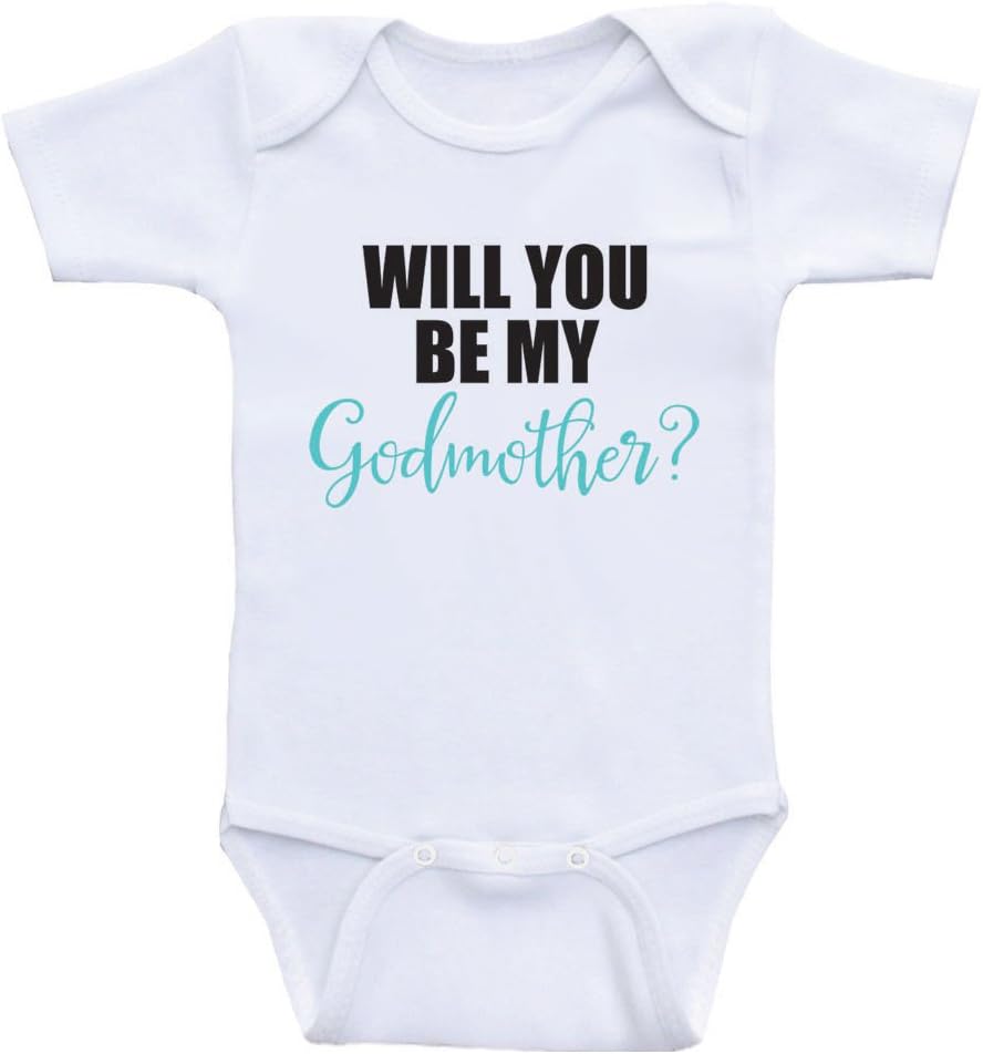 Heart Co Designs Will You Be My Godmother - Baby Clothes Godparent Bodysuits