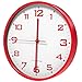 Vremi 10 Inch Silent Universal Round Wall Clock - AA Battery Operated Colorful Analog Clock for Home Office Classroom or Garage - Easy to Install Non Ticking Indoor Decorative Easy Read Clock - Red