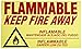 Eagle Abrasives C-97 C97D Flammable Keep Fire Away Decal, 