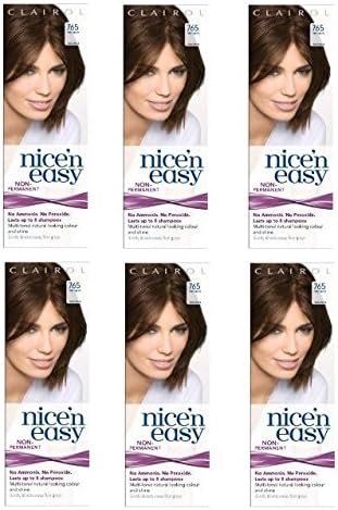 Clairol Nice N' Easy Hair Color #765, Medium Brown (Pack of 6) Uk Loving Care + FREE Curad Bandages 8 Ct.