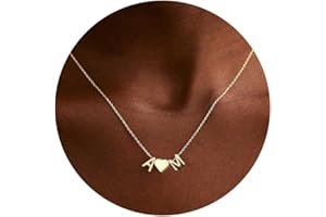 Turandoss Christmas Gifts for Grandkids - 14K Gold Plated Dainty A-Z Heart Initial Necklaces Christmas Stocking Stuffers for Teen Girls Kids Jewelry Gifts
