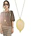 Jetloter 4 Pack Women's Real Natural Filigree Leaf Long Pendant Necklace Trendy Jewelry