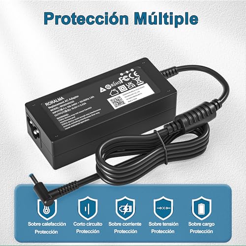 RORALMA 65W Cargador para HP EliteBook 840 850 845 830 820 G9 G8 G7 G6 G5 G4 G3, Adaptador ProBook 640 650 450 430 440 446 455 470 745 735 725 755