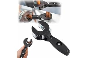 BUSYLIVE Ratcheting Tubing Cutter, 2 in 1 Close Quarters Tube Compact Cutter, Portable Ratcheting Tubing Cutter Tool for Cutting Copper, PVC, and Soft Metal Pipes (Black 1pcs)