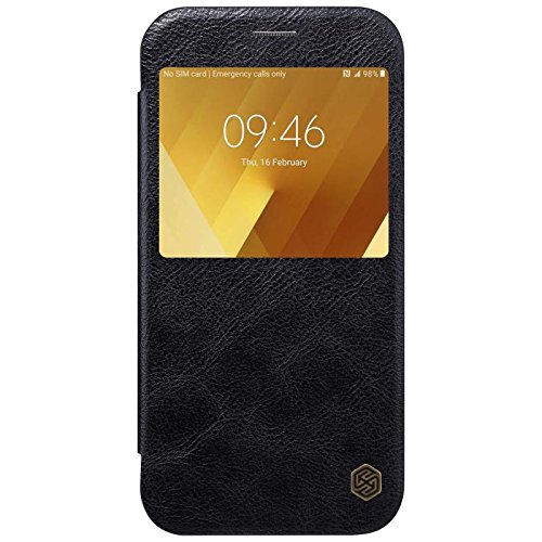 Capa Flip Nillkin QIN para Galaxy A7 2017, [Couro PU][Fina e Leve][Proteção 360 graus], Samsung Galaxy A7 2017 (A720) - Preta