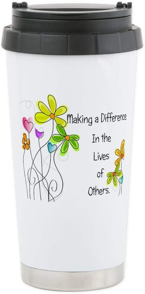 Amazon Com Cafepress Caregiver Quote Travel Mug Stainless Steel Travel Mug Insulated 16 Oz Coffee Tumbler Kitchen Dining