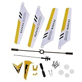 DierCosy Full Replacement Parts Set for Syma S107 / S107G RC Helicopter, Main Blades,Tail Decorations,Tail Blade,Balance Bar,Connect Buckle, Inner Shaft. Yellow Set-
