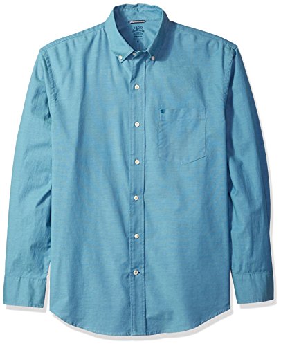 Izod men s oxford solid long sleeve shirt, saxony blue,…