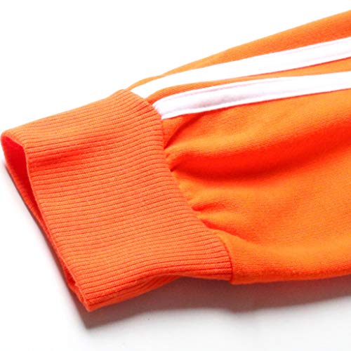 Cute Pure Jacket for Women, Crop Sweatshirts Casual Sports Outerwear Coat(Orange, S)