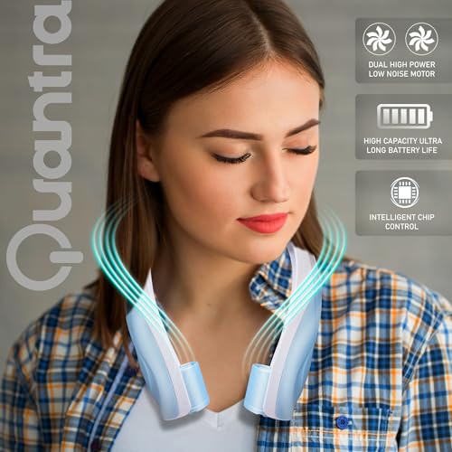 Aishini Neck Fan, Powerful Portable Fan AI 6 Speeds, 6000mAh Long-Lasting, Dual Motor Faster Cooling, USB-C Rechargeable, Hands-Free, (20H Runtime) 360° Airflow, Quiet Personal Fan (BLUE COLOR)