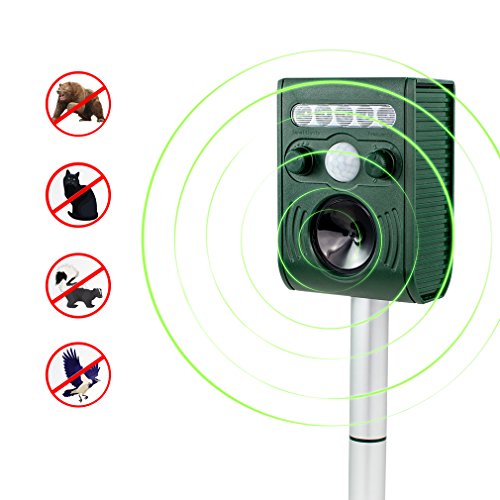 Aspectek - Effective Solar Battery Powered Ultrasonic Oudoor Pest and Animal Repeller, Pest and Animal Control Rodent, Raccoon, Deer, Birds, Cats, Dogs, Mice Repellent - Motion Activated Aspectek - Effective Solar Battery Powered Ultrasonic Oudoor Pest and Animal Repeller, Pest and Animal Control Rodent, Raccoon, Deer, Birds, Cats, Dogs, Mice Repellent - Motion Activated