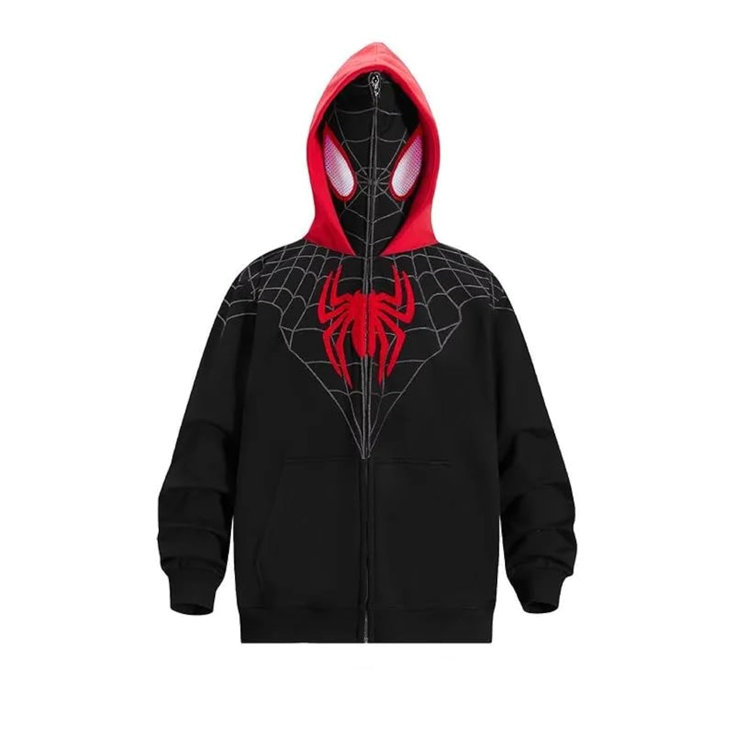 Photo 1 of Dynict Men’s Spider Hoodies Unisex Oversize Goth Jacket Y2K Punk Streetwear Zip Up Hoodie Spider caps (Medium,Hoodie)