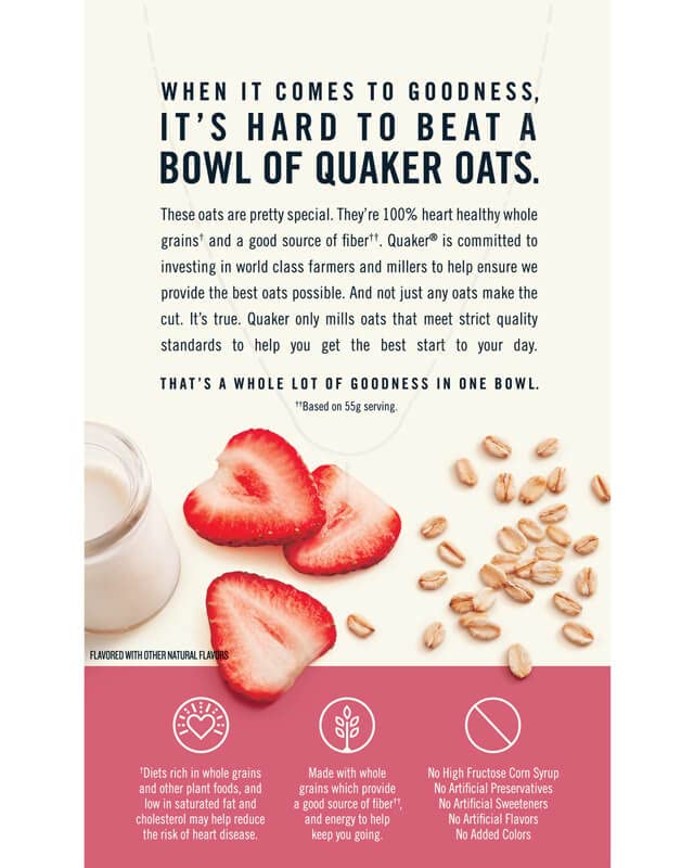 Quaker Instant Oatmeal, Strawberries & Cream, 8.4 Oz Pricepulse