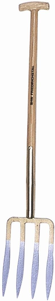 SHW 54370 Spatengabel mit 4 Lanzenzinken Stahl Geschmiedet Gehärtet mit Eschenstiel T-Griff Stiellänge 85 cm | Breite: 200mm | Länge: 310mm | Gewicht: 1800g