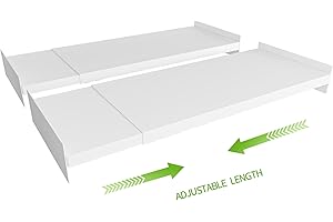 SOFRON Expandable Closet Shelf Organizer, Adjustable Shelves Organizer, Storage Shelving Rack DIY Divider Tension Separator for Cabinet Pantry Wardrobe Cupboard Kitchen, Small 2 Pack